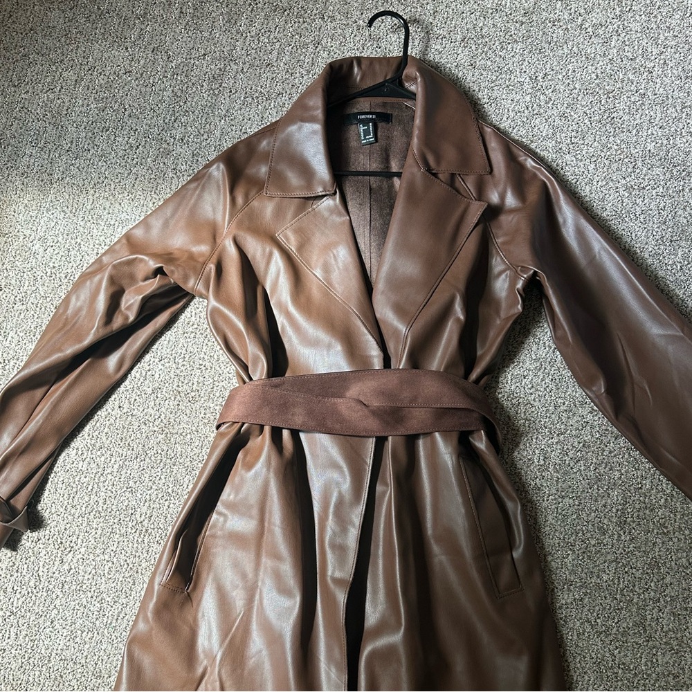 Forever 21 Brown Leather Light Coat